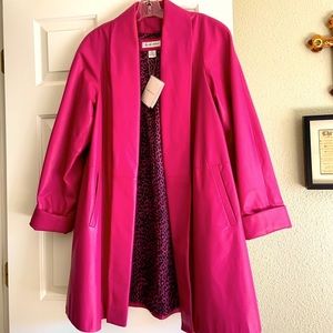 NWT Preston and York hot pink, leather swing style coat Size S